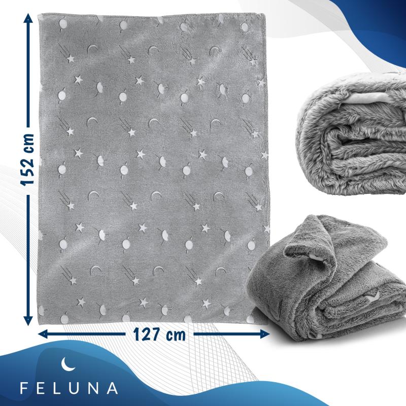 Leuchtende Kinderdecke mit Sonne Mond und Sternen